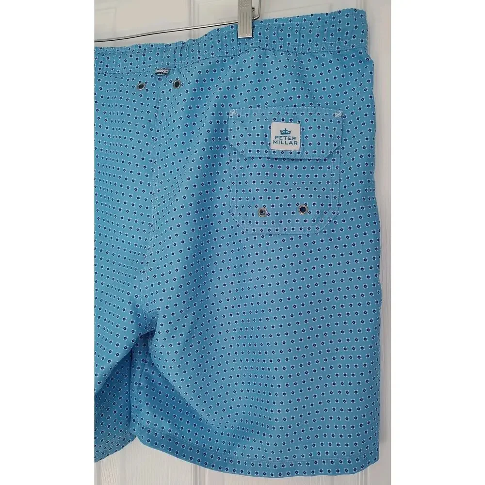 Men's Peter Millar Shackleford Performance Hybrid Swim Shorts Macau Blue - XL